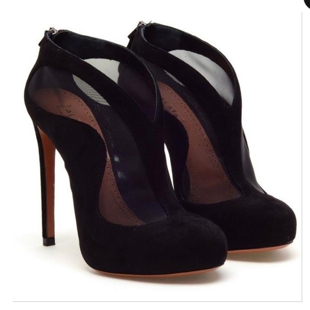 Alaia black mesh heels